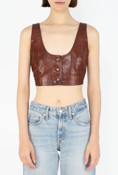 Prada Cropped Leather Vest, S/S 1994 - 1