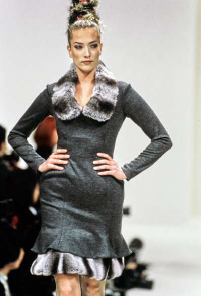 Vivienne Westwood F/W 1994 Fluted Fur Collar Dress - 2