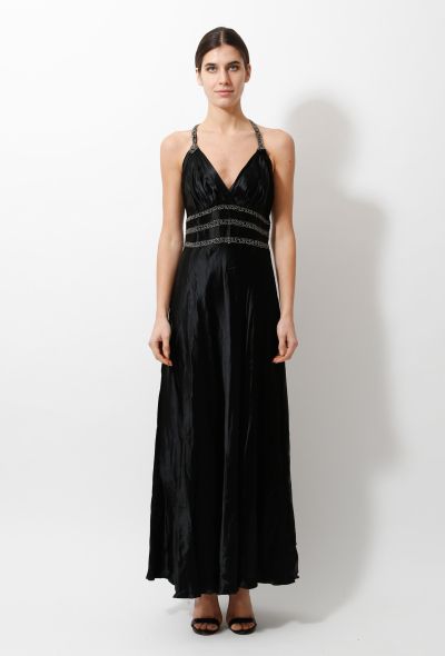'40s Embroidered Halter Gown - 2
