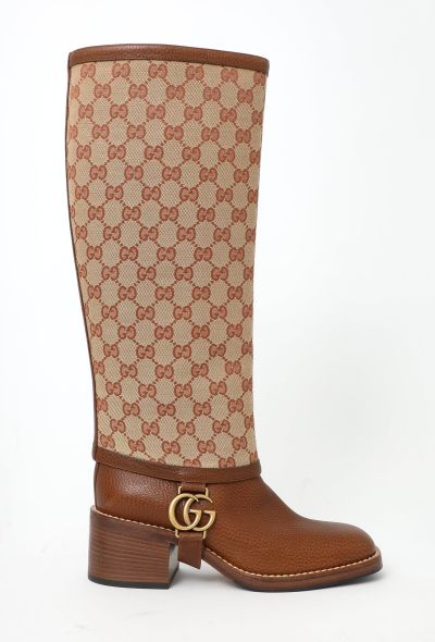 Gucci Monogram Leather Lola Boots - 1