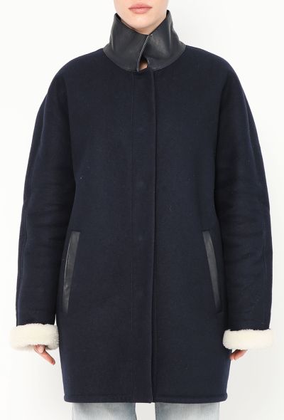Balenciaga 2013 Shearling-Lined Trim Coat - 2