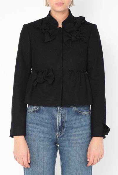 Valentino Bow Appliqué  Wool Jacket - 1