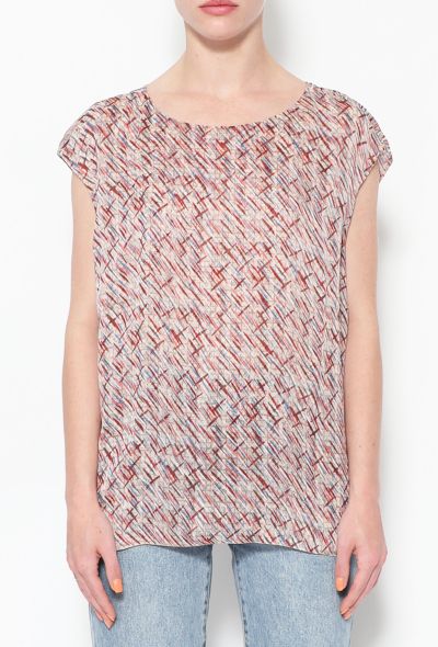 Chanel 2011 Graphic Chiffon Top - 1