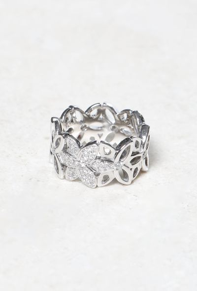 Mellerio 18k White Gold & Diamond Ring - Floral Pattern - 2