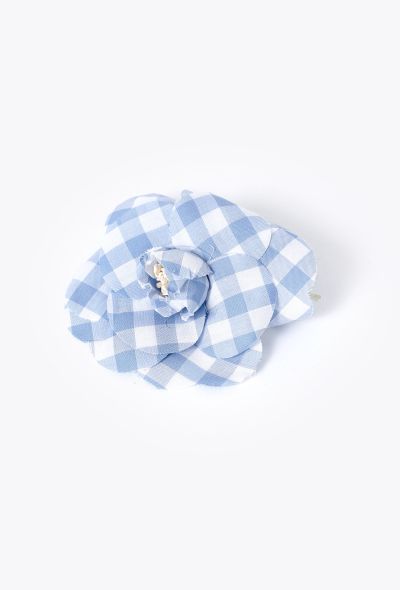 Chanel Gingham Camélia Brooch - 2