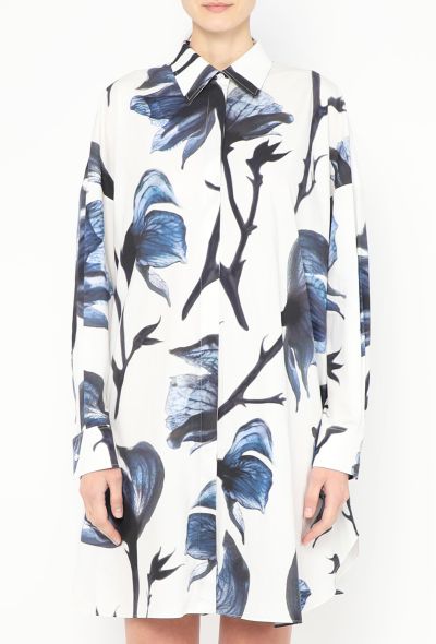 Alexander McQueen 2022 Floral Print Poplin Dress - 2