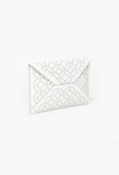 Alaïa Studded White Envelope Clutch - 2