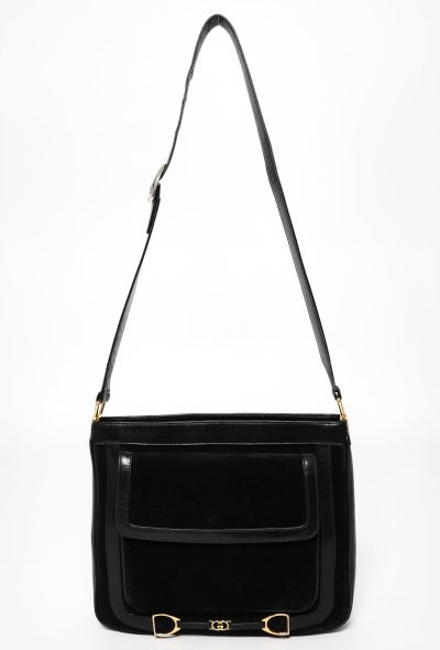 Gucci '70s Horsebit Suede Shoulder Bag - 1