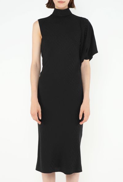 Céline 2022 Monogram Draped Silk Dress - 2
