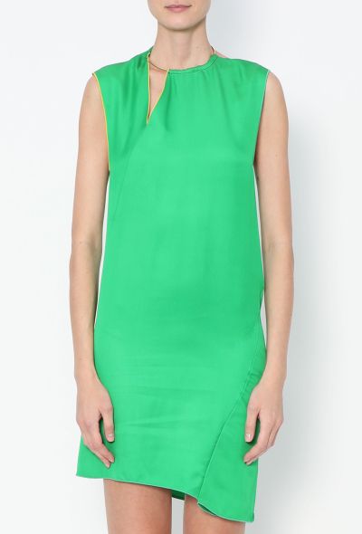 Céline 2014 Metallic Collar Shift Dress – Green - 2