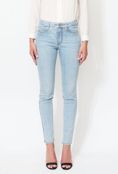 Chanel 2020 Metallic Chainlink Striped Jeans - 1
