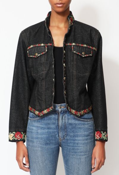 Kenzo Floral Trim Denim Jacket - 1