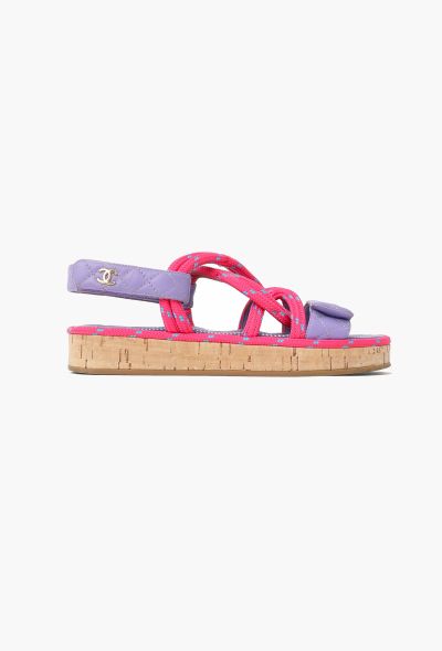 Chanel 2021 Quilted 'CC' Cord Sandals - 1