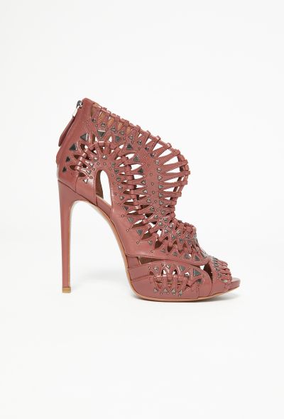 Alaïa Studded Laser-Cut Sandals - 1