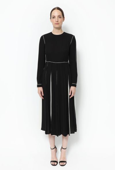 Valentino Bicolor Pleated Silk Dress - 1