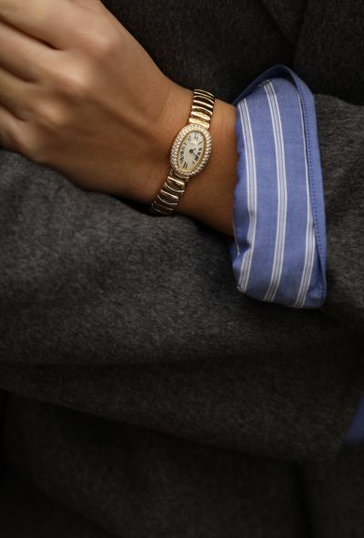 Cartier 18K Yellow Gold & Diamonds Mini Baignoire Watch - 2