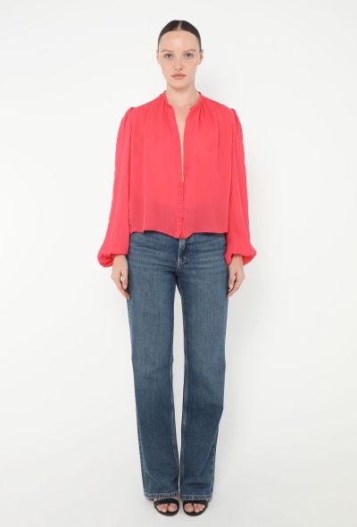 Balenciaga 2003 Plunging Georgette Blouse - 2