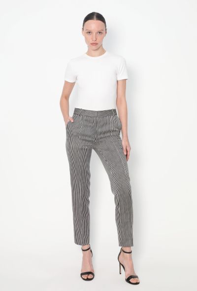 Céline Tapered Silk Pinstripe Trousers - 2