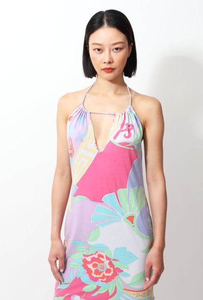 Leonard Fuchsia Floral Halter Dress - 1