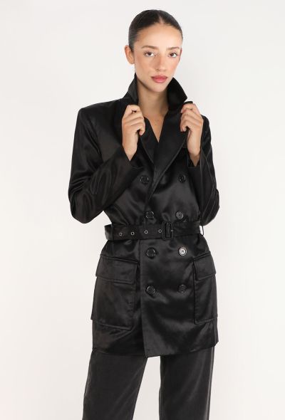 Saint Laurent Belted Satin Trench, Resort 2024 - 1