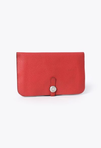 Hermès Red Taurillon Clémence Dogon GM Wallet - 2