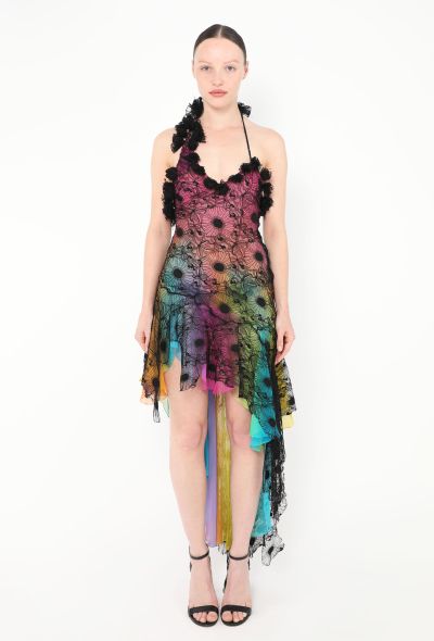 Christian Lacroix Couture 2005 Asymmetrical Lace Overlay Dress - 1