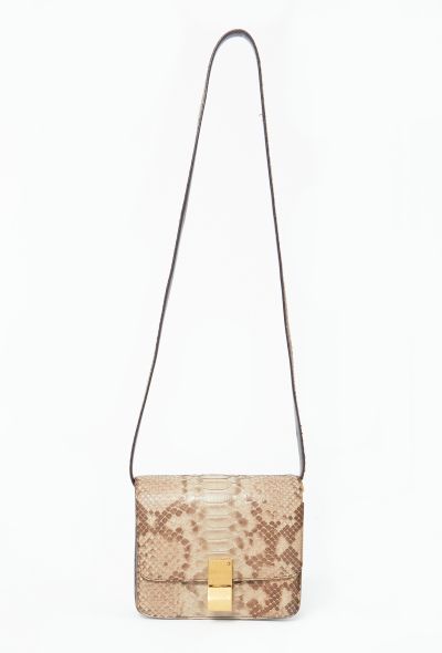 Céline Mini Python Classic Box Bag Beige and brown - 1