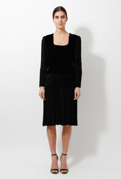 Emanuel Ungaro 70s Flared Chiffon Velvet Dress - 1