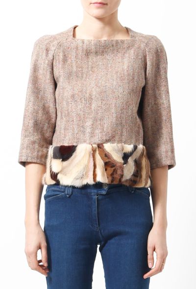 Dries Van Noten Fur Trim Top - 1