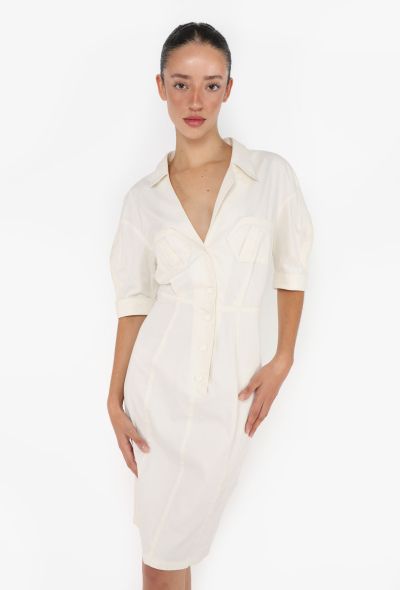Thierry Mugler Vintage Hourglass Cotton Dress - 1