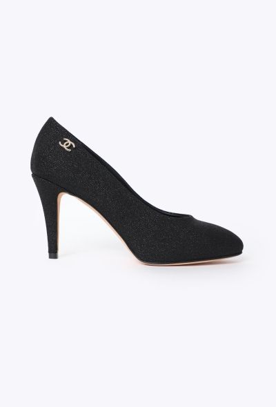 Chanel 2024 Iridescent 'CC' Toile Pumps - 1