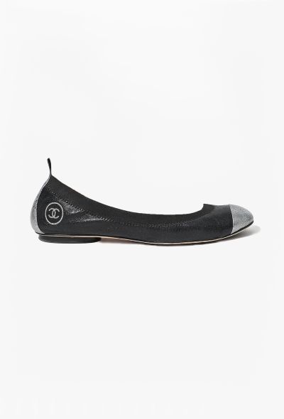 Chanel 2008 Metallic Trim 'CC' Ballerinas - 1