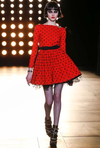 Saint Laurent F/W 2015 Dotted Lace Dress - 2
