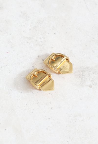 Dior Metallic 'D' Belt Clip Earrings - 2