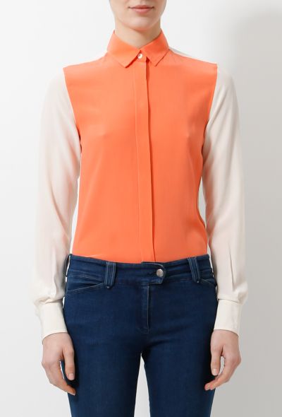 Céline Bicolor Silk Blouse - 1