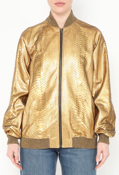 Saint Laurent S/S 2016 Python Bomber Jacket - 1