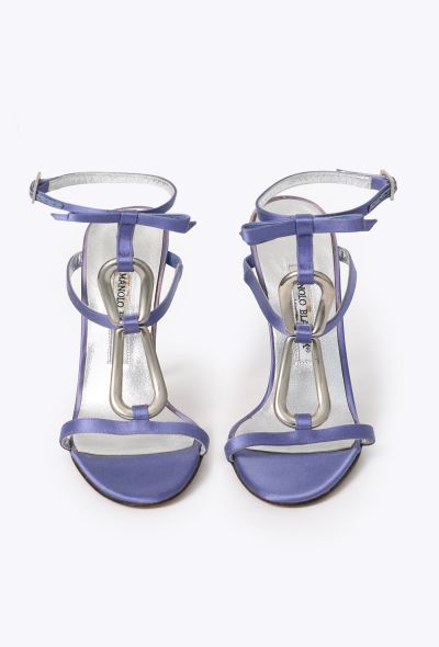 Manolo Blahnik '90s Satin Infinity Sandals - 2