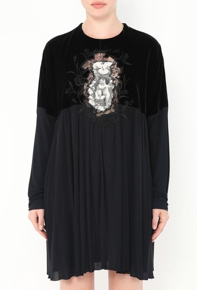Jean Paul Gaultier '90s Embroidered Velvet Portrait Dress - 1