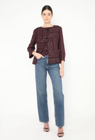 Chanel Resort 2000 Sequin Tweed Ensemble – Burgundy Purple - 2