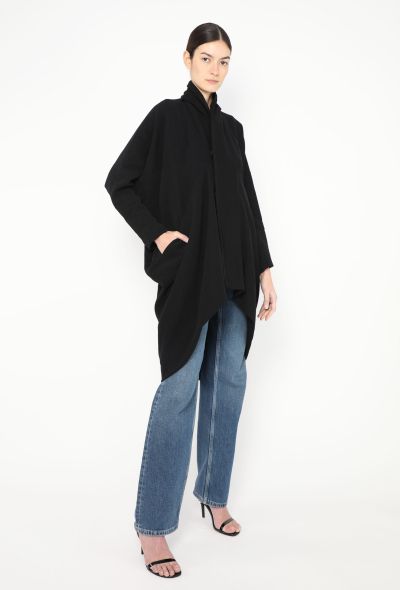 Rick Owens Draped Crêpe Shawl Coat - 1