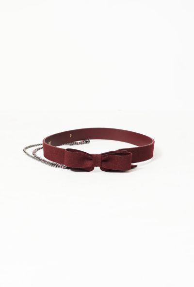 Chanel F/W 2002 Felt Bow Chainlink Belt - 1