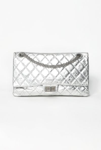 Chanel Silver Metallic 2.55 Maxi Flap Bag - 1