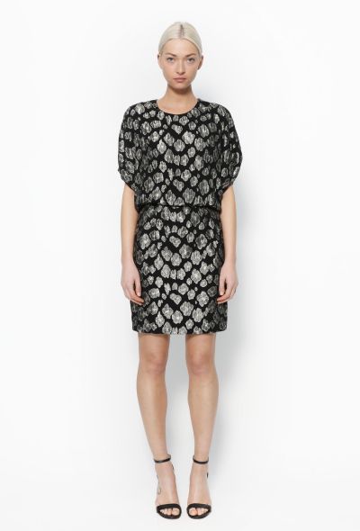 Saint Laurent 2015 Lamé Chiffon Dress - 2