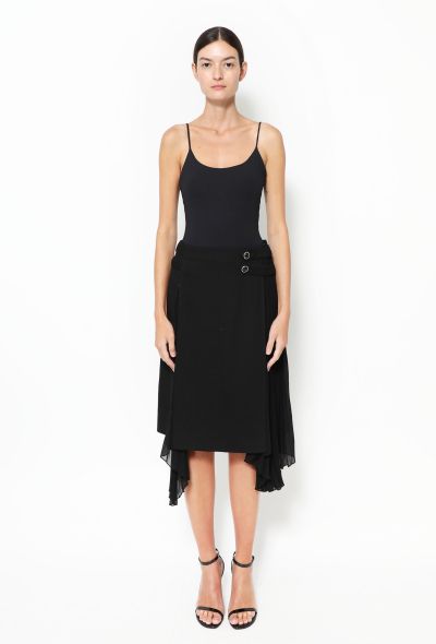Givenchy S/S 2018 Pleated Silk Cut-Out Skirt - 1