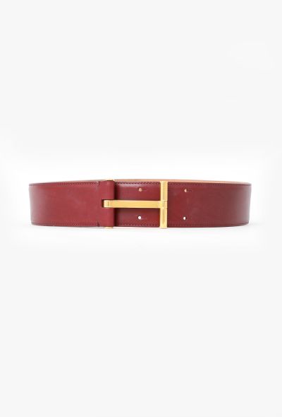 Tom Ford T-Buckle Leather Belt - 1