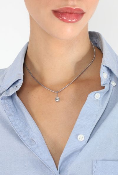 Vintage Fine Jewelry 18k White Gold & Diamond Pendant Necklace - 2