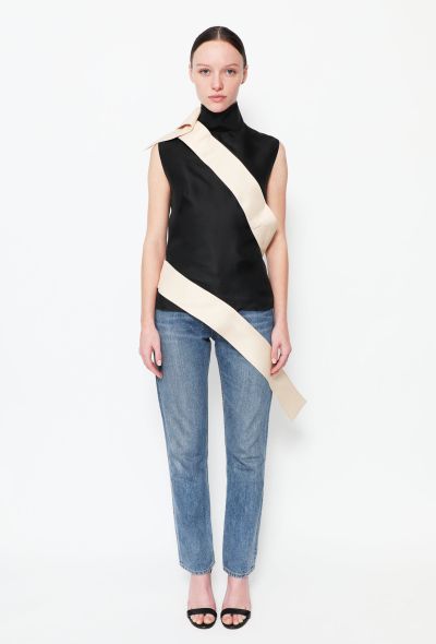 Alexander McQueen Silk High-Neck Sash Top - 1