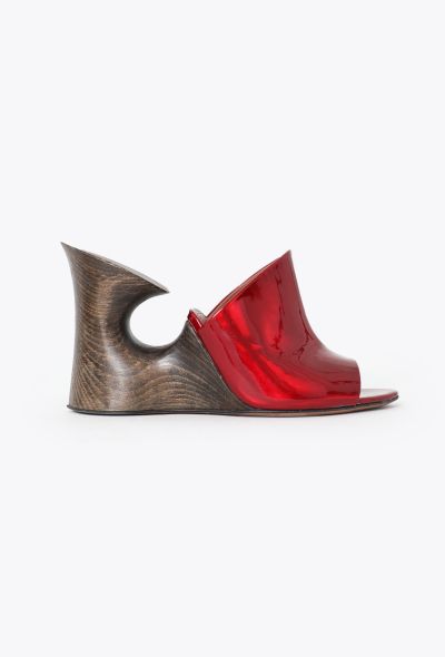 Alaïa S/S 2022 Carved Wooden Mules - 1