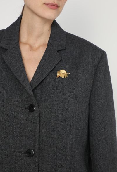 Hermès Vintage 18K Yellow Gold Plume Brooch - 2