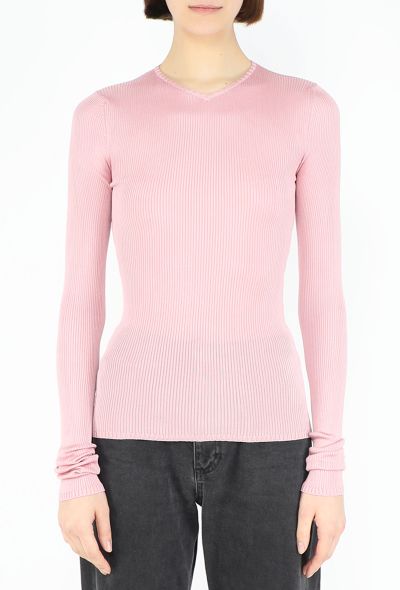 Miu Miu F/W 2025 Ribbed Silk Top - 1